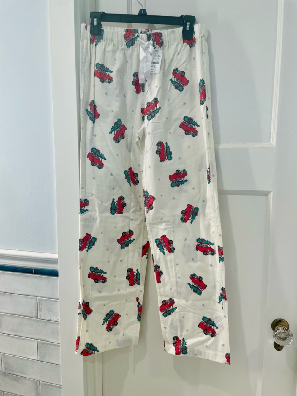 J.Crew Holiday Pajama Bottoms with Red Truck Print